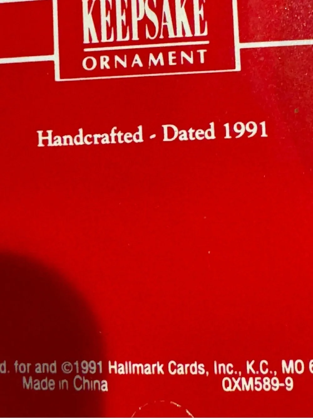 1991 vintage hallmark ornament